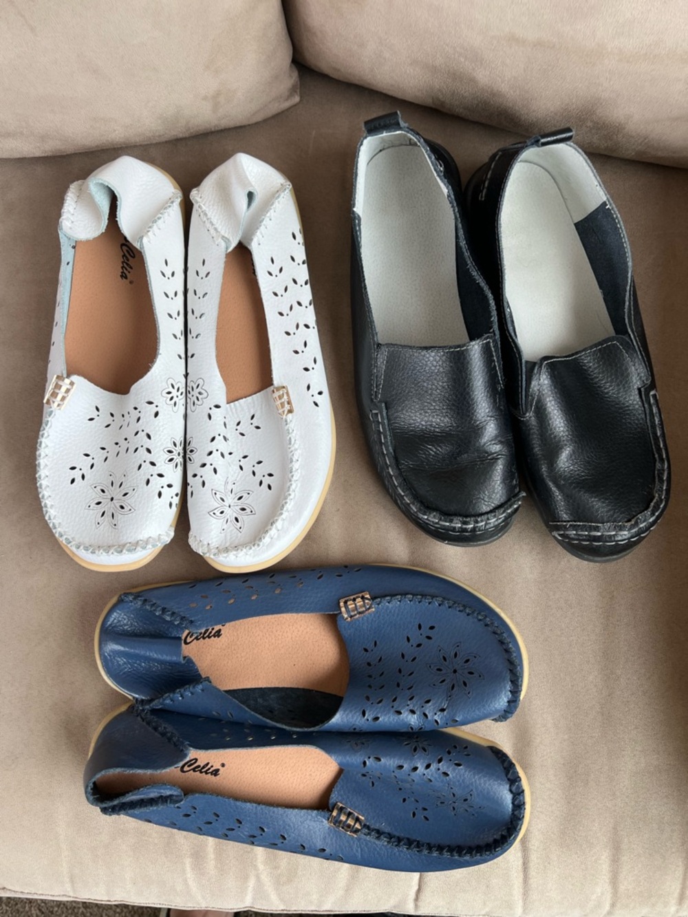 CeliaB Women's White Laser-Cut Comfort Flats